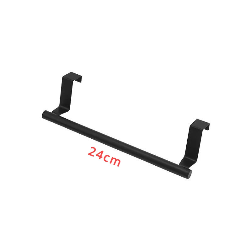 Hemasa Towel Rod Steel Metal Wire Over Cabinet Towel Rack Storage Organizer Bathroom Door Hanging Towel Rack Punch-free Rag Hanger