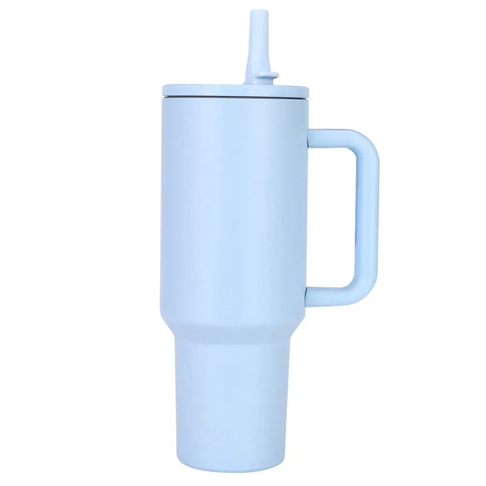 Hemasa Tumbler 40oz Stainless Steel Car Mug with Handle Straws For Thermal Iced Travel Vacuum Insulated Coffee Thermos Cup