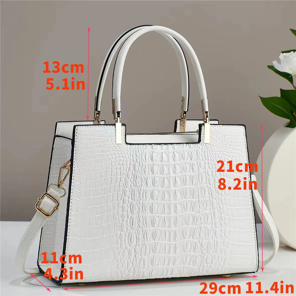 Hemasa Crocodile print women's handbag   atmospheric texture all matching single shoulder crossbody bag