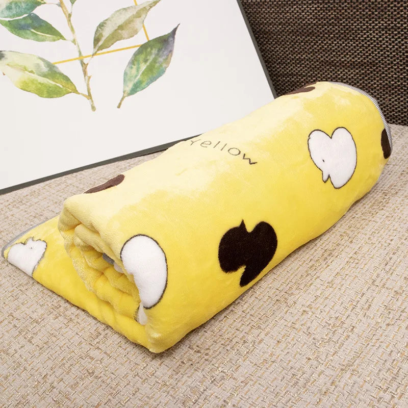 Hemasa Soft flannel dog blanket winter warm and comfortable pet bed sheet mat cartoon cute cat and dog sleeping blanket pet supplies
