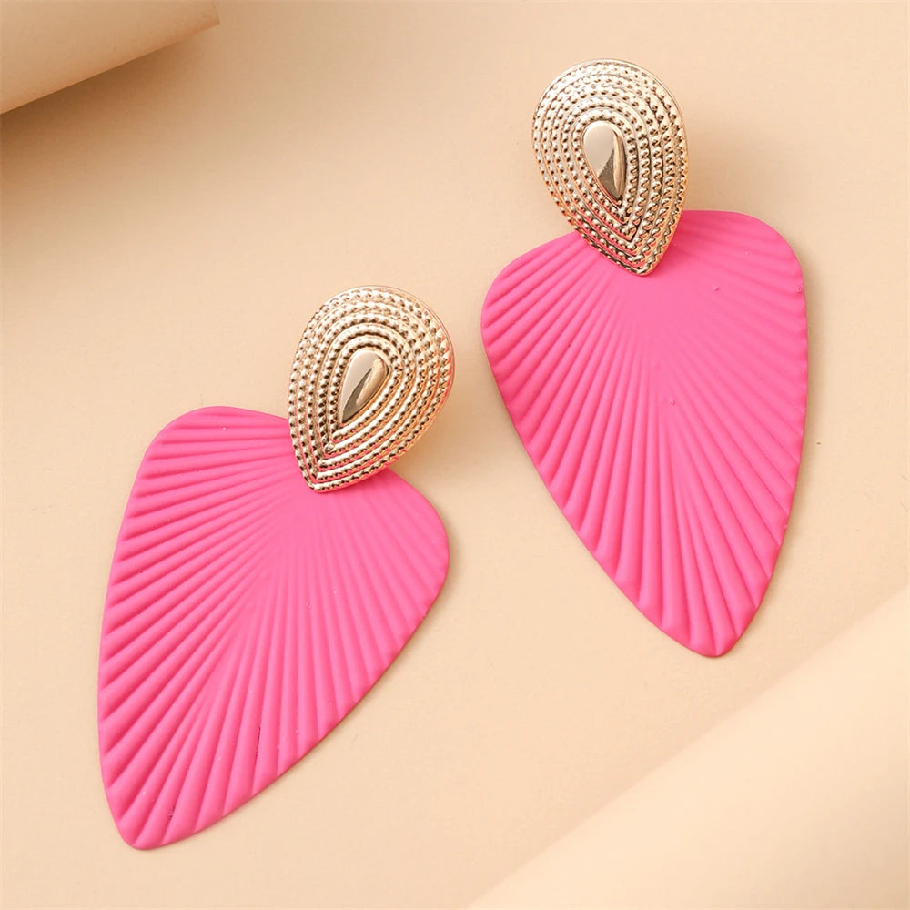 Hemasa Acrylic Leaf Drop Earrings / Bohemian Drop Oil Leaves Shape Earrings /Women's Long Dangle Pendant Minimalist Jewelry Earing