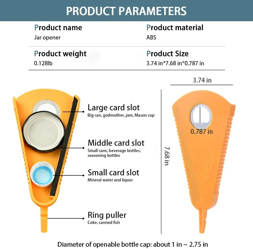 Hemasa Can Opener Multifunctional Bottle Opener Jar Opener for Beer Coke Jam Beverage