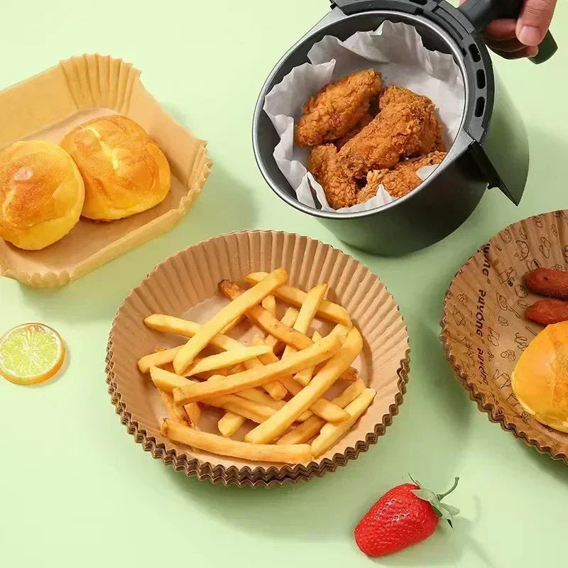 Tejesa Air Fryer Disposable Baking Paper Liner Non-Stick Mat Steamer Square Round Parchment for Microwave Oven Kitchen Cookers (20CM-Square, 200PCS)