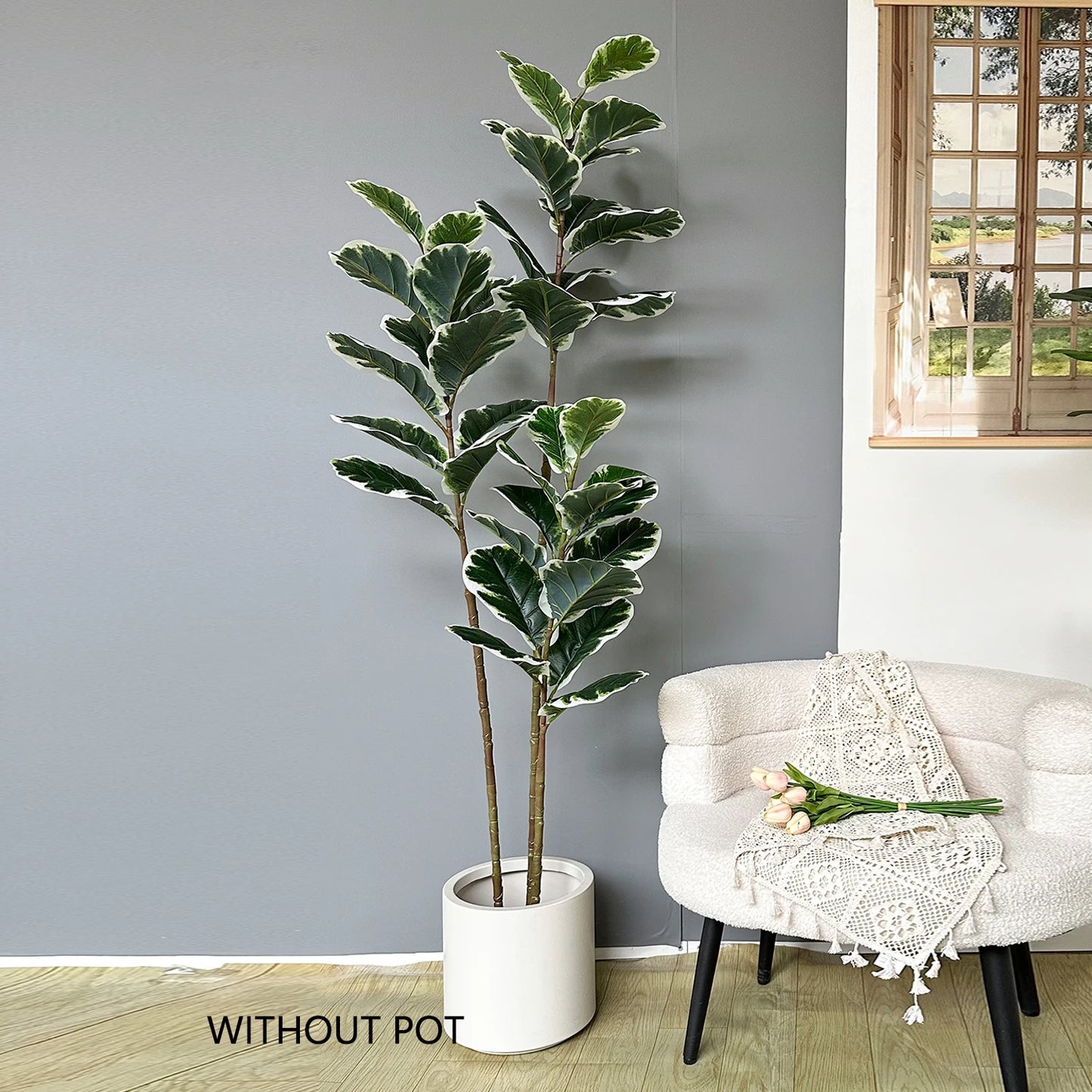 Tejesa 115-240CM New Artificial Fiddle Leaf ficus tree plant Ornament indoor Fake Plant for Home garden Room wedding Decor halloween