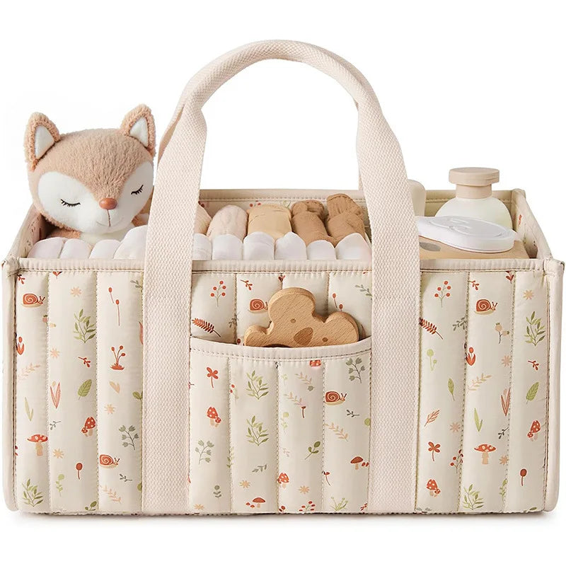 Tejesa Large Capacity Foldable Diaper Bag Durable Multi-Functional Storage Pouch for Diapers Wipes Easy to Carry Moms Diaper Bag Travel