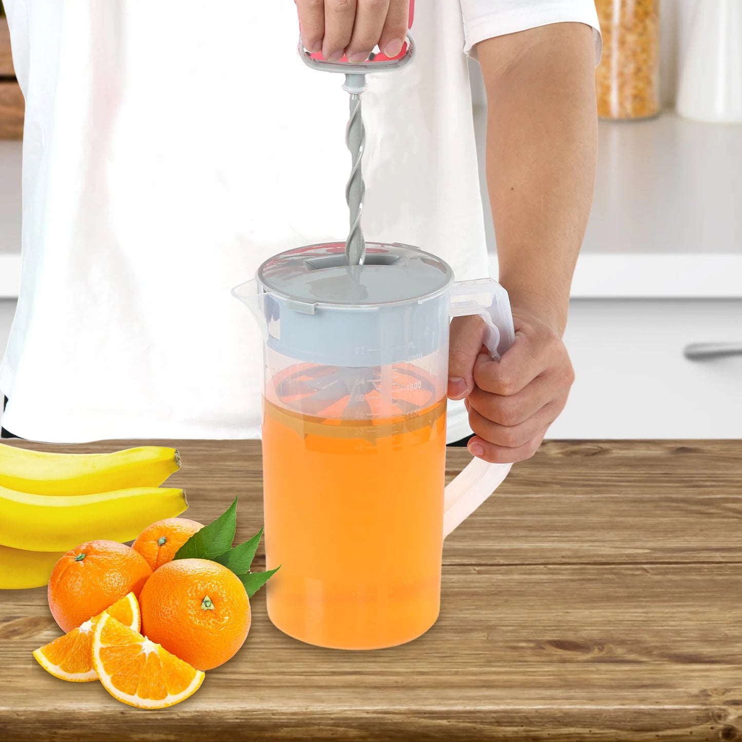 Tejesa 2L Water Kettle Mixing Pitcher Summer Juice Mixing Container Wide Mouth Pitcher Fridge DIY Beverage for Tea Milk Juice Drink Cup