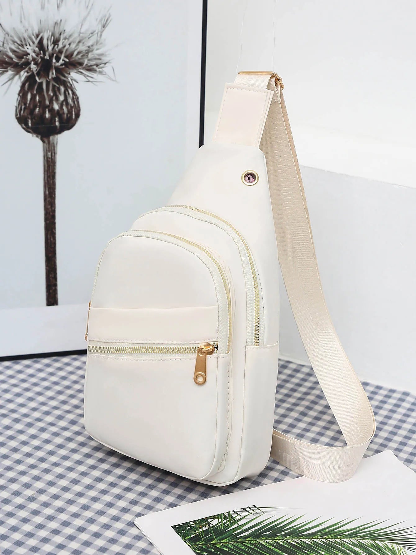 Heamsa Chest Bag Women Sling Bags Crossbody Casual Multi Pockets Sling Messenger Shoulder Bags Outdoor Travel Commuting Satchel Bags