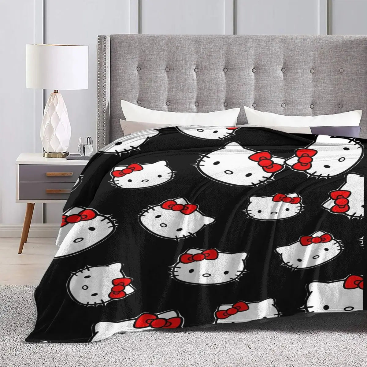 Hemasa Hello Kitty  Warm Soft Throw Blanket  for Autumn /Camping Bedroom Print Bedspread