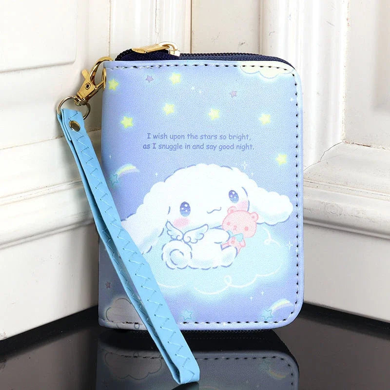 Cartoon Kuromi Short Version Waterproof Money Bag Zipper Coin Purse Multiple Card Slots Wallet Portable Decoration Girl Gift