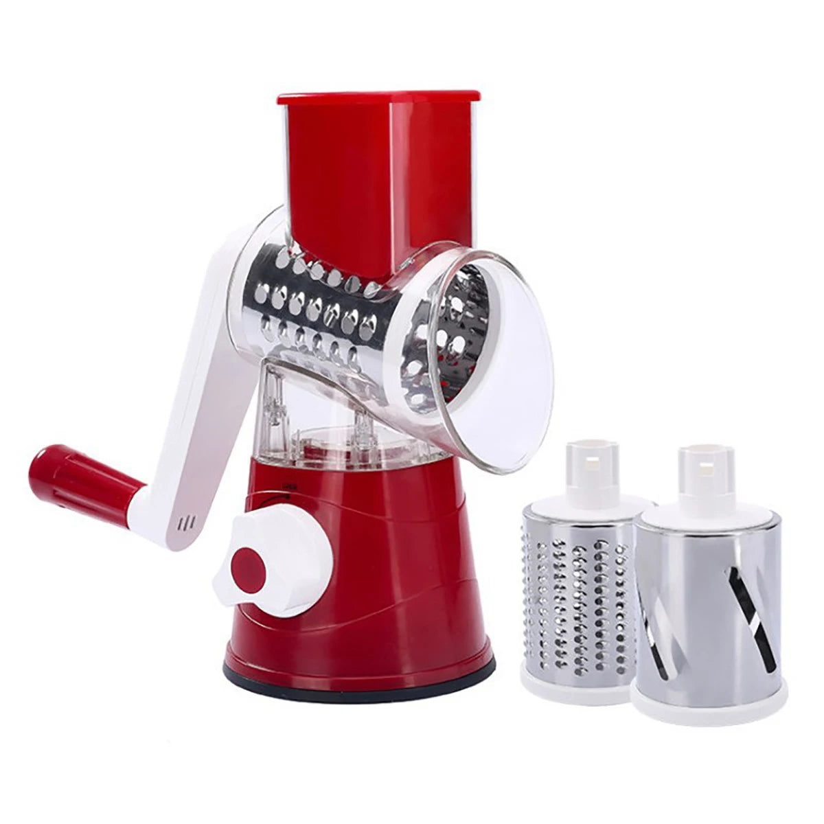 Tejesa Multifunctional Vegetable Slicer Shredder Cutter Tool 3 Sharp Drums Manual Hand Operated Grater Cheese Peanut Cookie Chopper