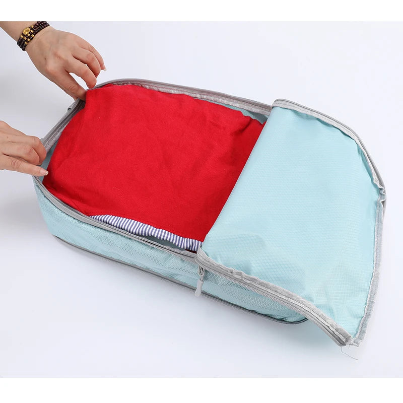 Tejesa Compressible 4-Piece Set Business Travel Storage Bag, Simple and Fashionable Multi-Functional Vertical Waterproof Organizer Bag