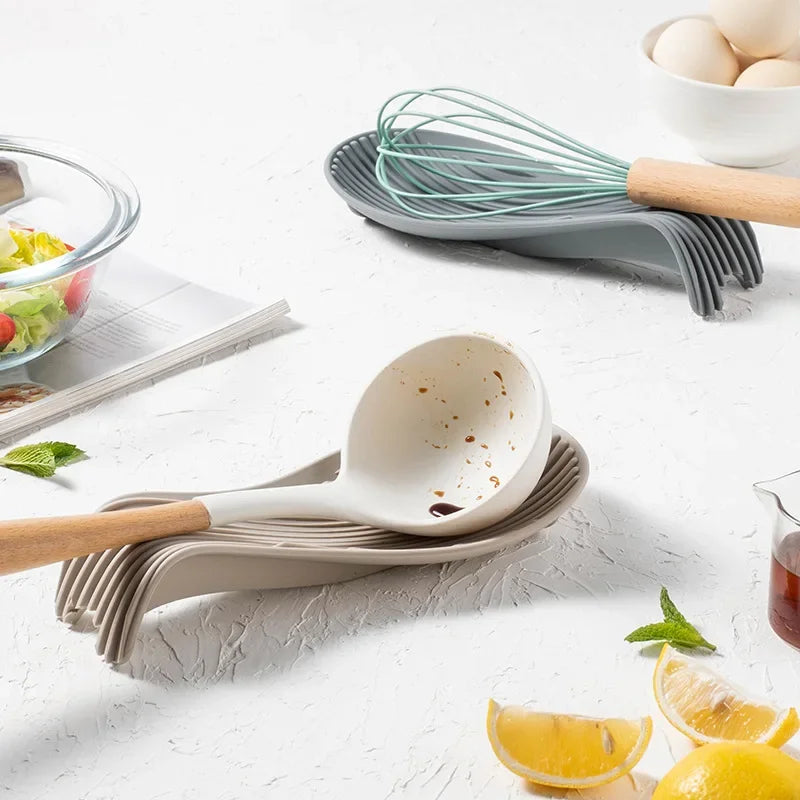 Hemasa Silicone Spoon Holder /Kitchen Spoon/ Rest Utensil Heat Resistant Storage Shelves Kitchen Cooking Tools Kitchen Accessories