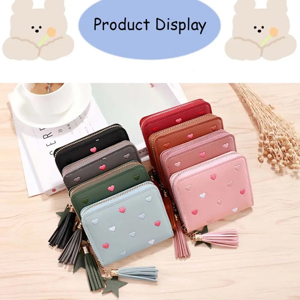 Cute Lady With Zipper Coin Purse Card Holder Money clip Tassel Wallet Money Bags Mini Coin Purse Money Clip