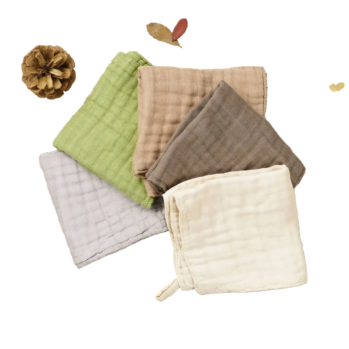 Tejesa 5pcs Pack Bamboo Cotton Breathable Baby Muslin Towel New born Burp Cloth