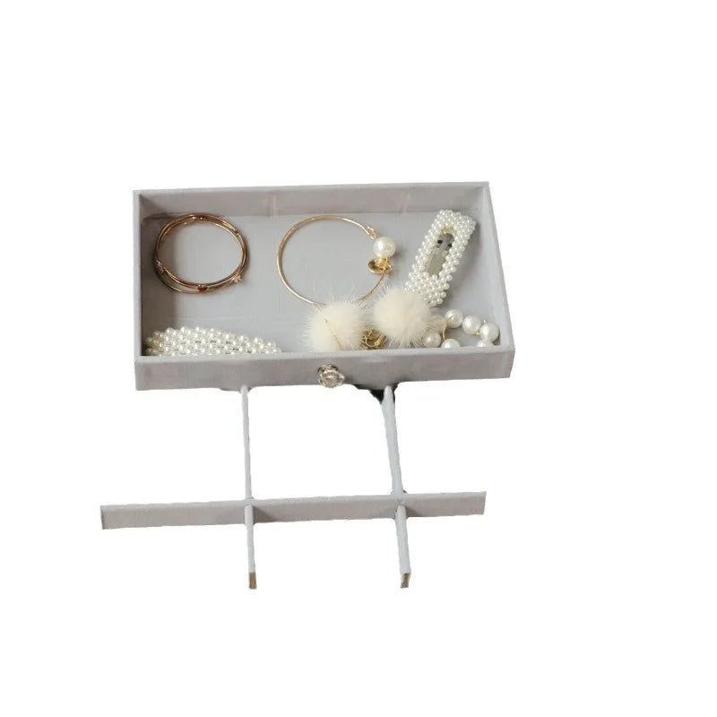 Three-Layer Desktop Jewelry Box Cosmetic Storage Rack Earring Display Stand Watch Pin Display Stand Multi-Purpose Plastic Sto...