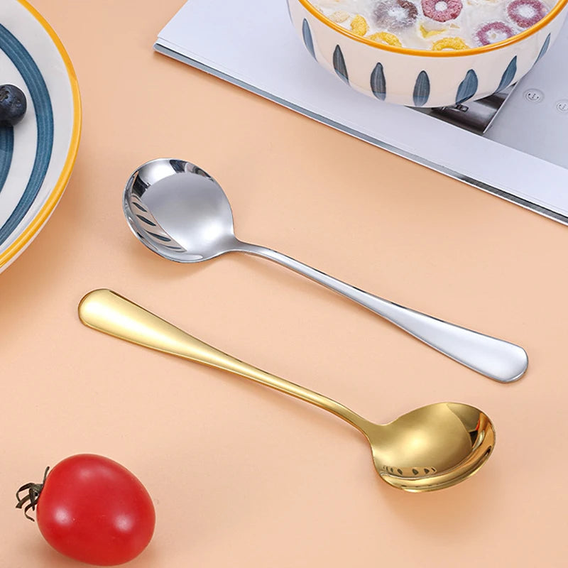 Stainless Steel Soup Spoons Korea Home Kitchen Ladle Capacity Gold Silver Mirror Polished Flatware For Coffee Tableware