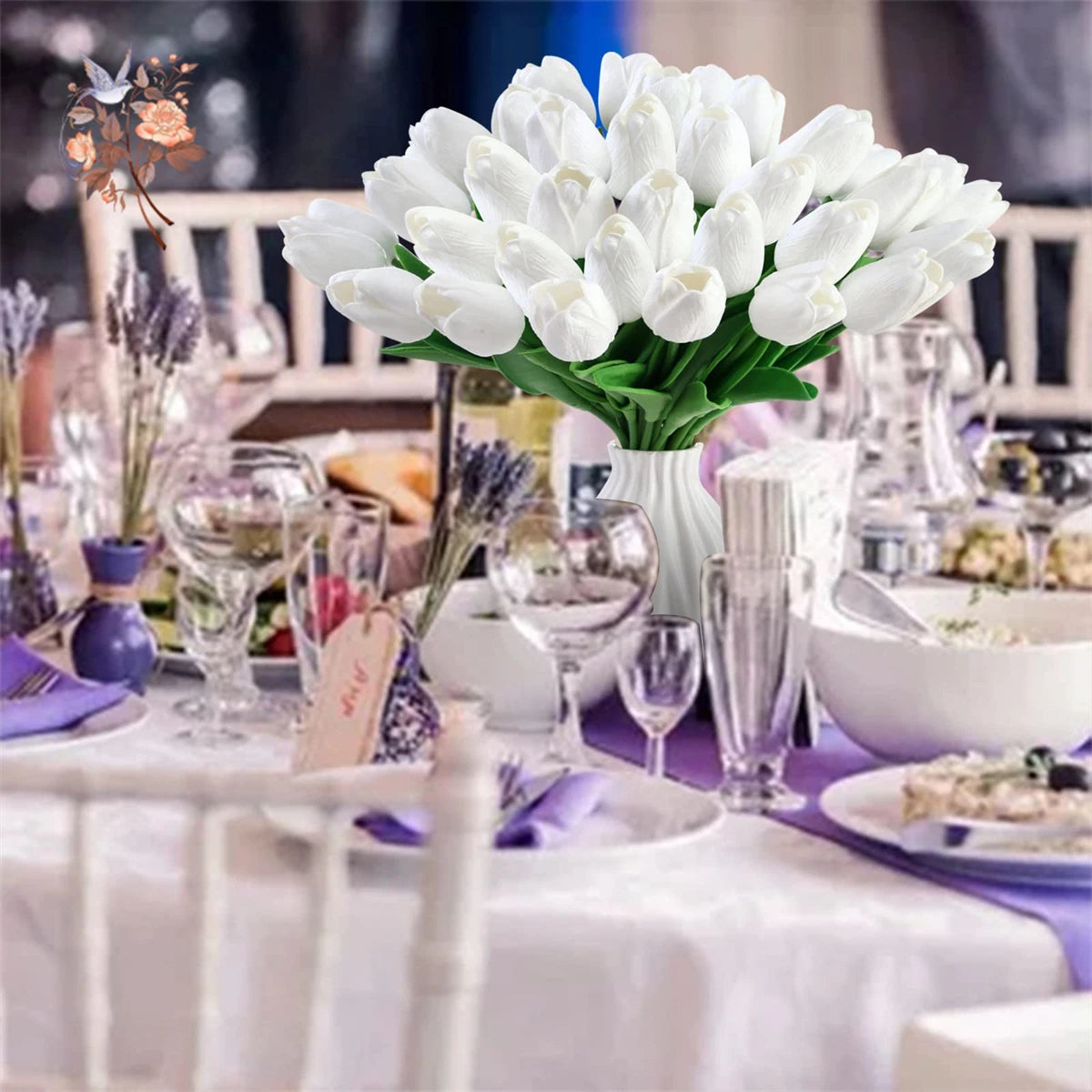 10Pcs Artificial Tulip Flower DIY Craft Bridal Bouquet Real Touch Fake Tulip With Stem Wedding Spring Home Vase Party Decoration