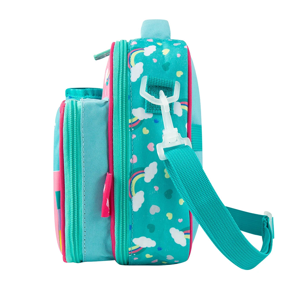 Tejesa  Lunch Bags for Children Unicorn Insulated Lunch Tote Bag for Boys Girls Adjustable Shoulder Strap Durable Handle Bottle Pocket
