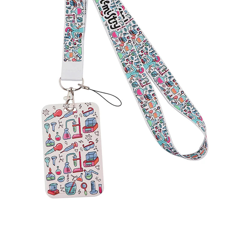 Dentist Doctor Nurse Cartoon Credential Neck Strap Lanyards Keychain ID Card Pass Hang Rope Lariat Key Chain Ring Badge Holder
