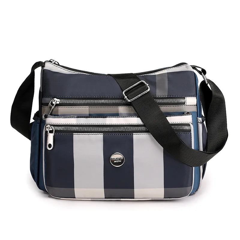 Stripes Shoulder Bags for Women Waterproof Crossbody Casual Multifunction Shopping Large Capacity Messenger Bag Female Pocket