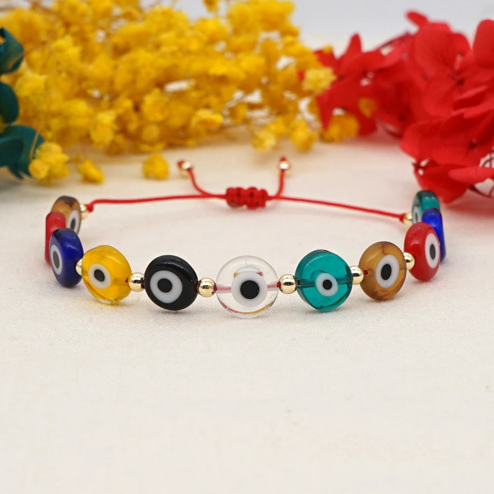 GO2BOHO New Turkish Evil Eye Beads Bracelet Handmade Trendy Friendship Bracelets for Women