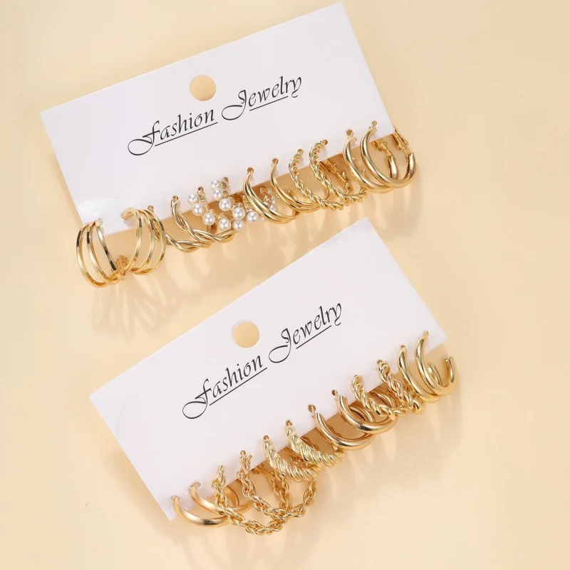 Hemasa Golden Pearl Buckle Earring Set for Women's Jewellery