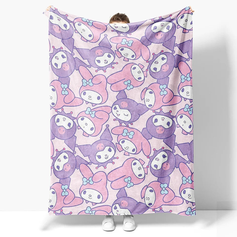 Hemasa Flannel Blanket Cute Nap Blanket/ Multifunctional Sofa Air Conditioning Gift Blanket