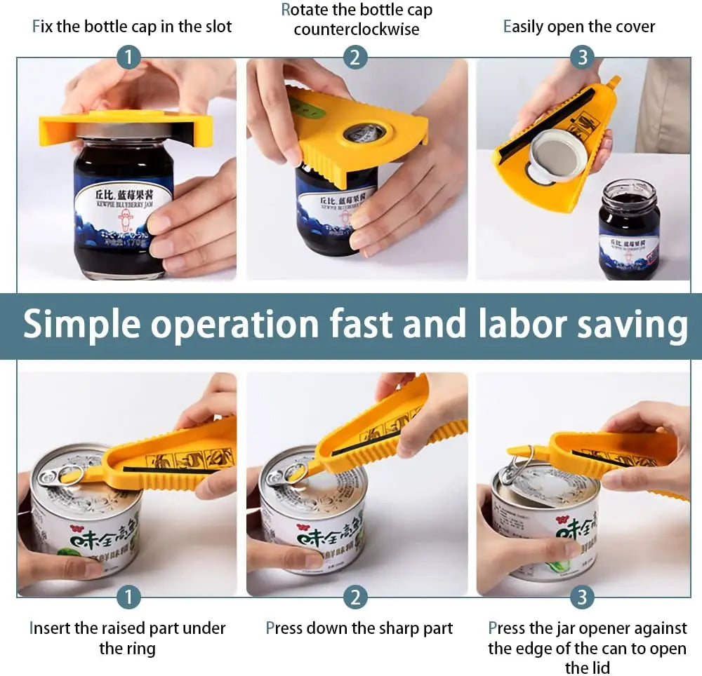 Hemasa Can Opener Multifunctional Bottle Opener Jar Opener for Beer Coke Jam Beverage