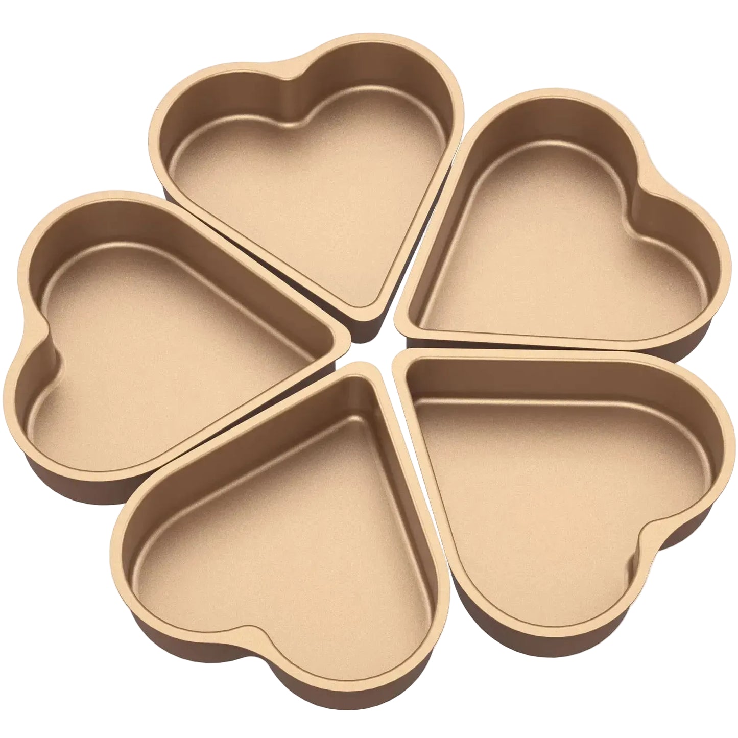 Tejesa 5Pcs Mini Cake Mould Heart Shaped Cake Pan Non-Stick Pudding Cake Cup Reusable Mousse Pastry Baking Mold For Kitchen Bakeware