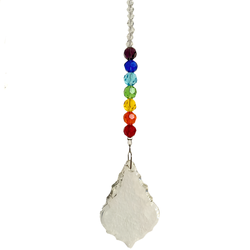 Hemasa Crystal Chakra Suncatcher Hanging Crystal Ornament Glass Prism Sun Catcher Car Charm Rainbow Maker Window Garden Decoration Gift