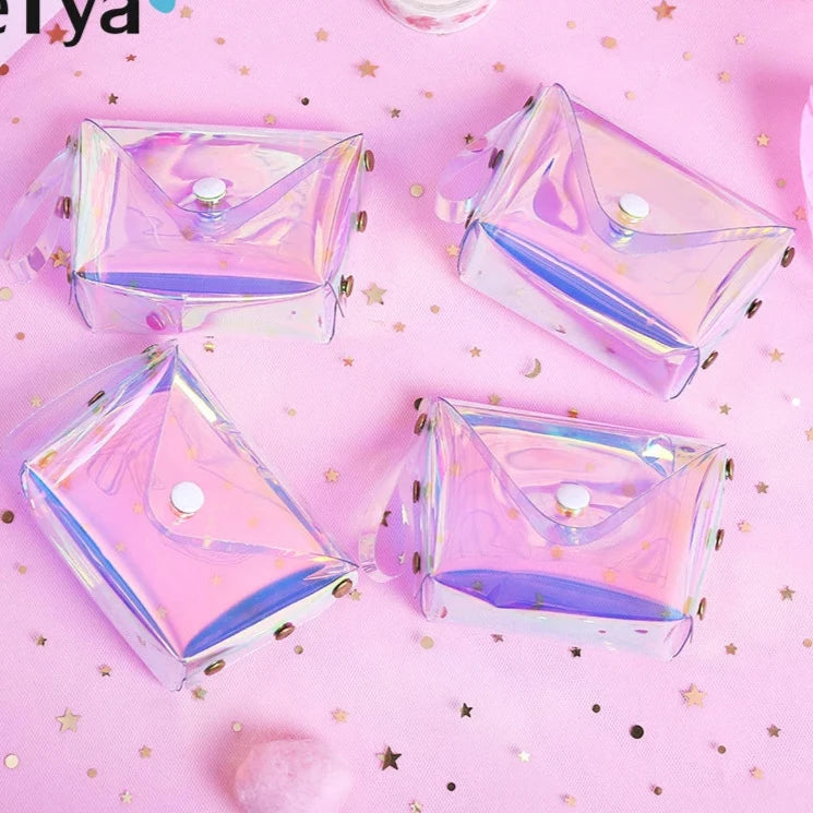 Heamsa Transparent Coin Purse Women Small Wallet Female Change Purses Mini Children's Pocket Wallets Key Card Holder