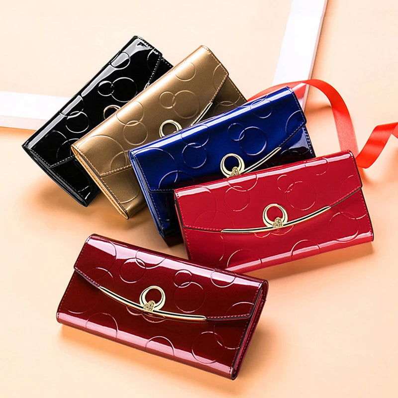 Heamsa s Wallet  Long Purse for Women with Cell Phone Pocket /Luxury Designer Leather Wallet