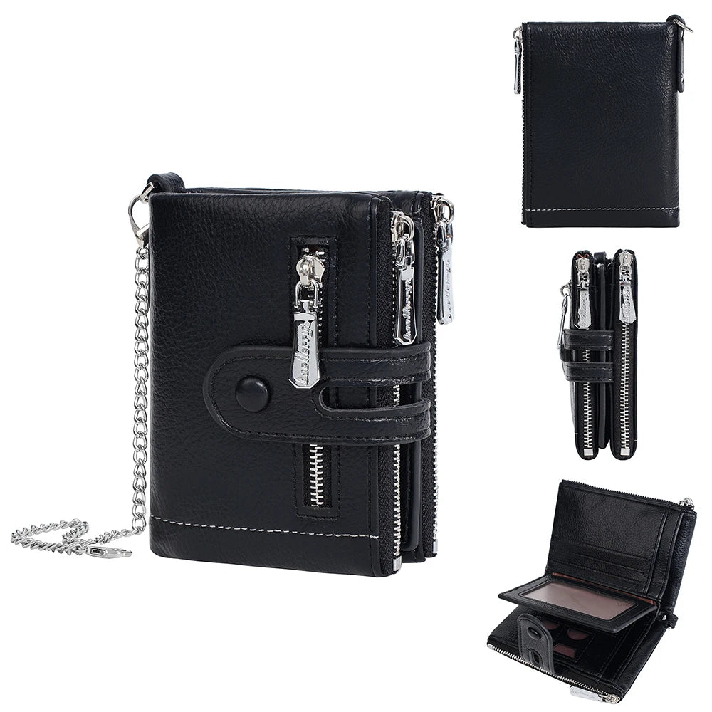 Tejesa  Women's Wallet with Keychain Strap, Multi Card Holder & Coin Zip Pocket, Ins Style Short Bifold Wallet for Wo