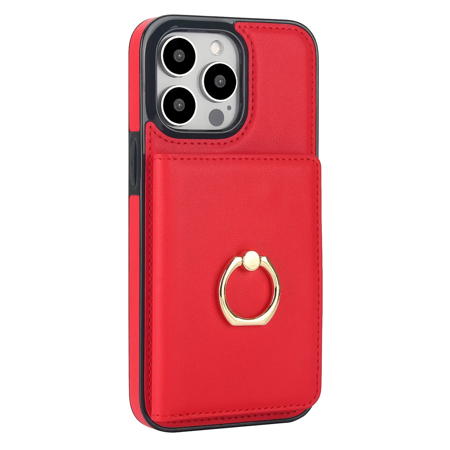 Wallet Case with Card Holder, 360° Rotation Ring Kickstand Magnetic Clasp for iPhone 16 15 14 13 12 11 Pro Max SE 2022 XR XS Max