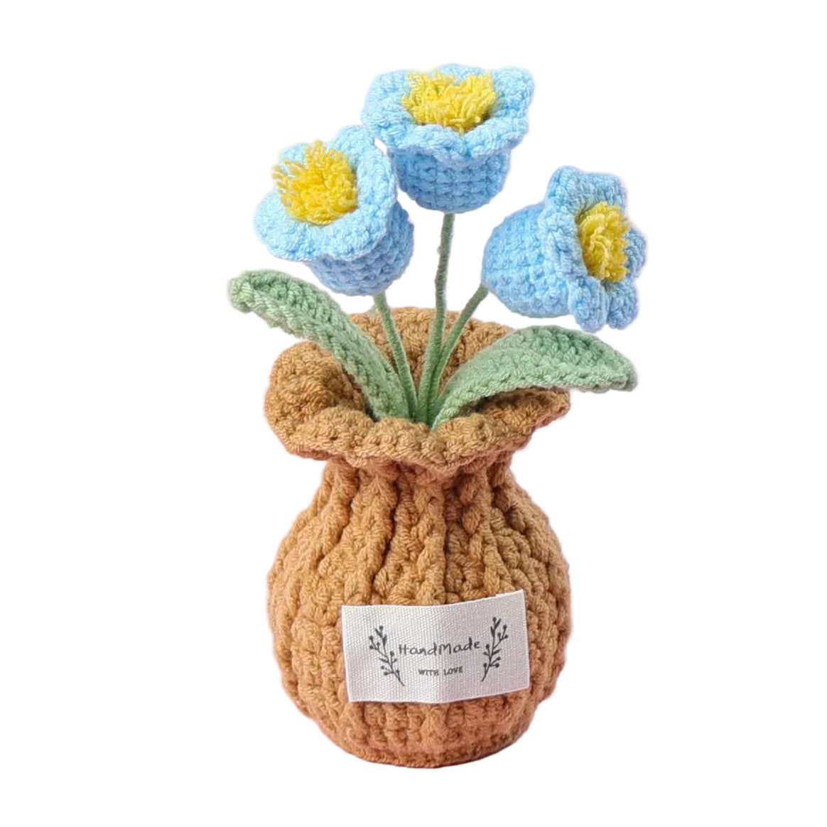 Hemasa Tulips Crochet Flowers with Kintted Potted Sunflowers /Handwoven Plant
