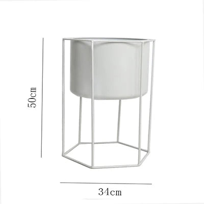Gold Metal Plant Stands with Planters – Modern Tall Floor Stands for Indoor Plants, Living Room & Balcony Decor