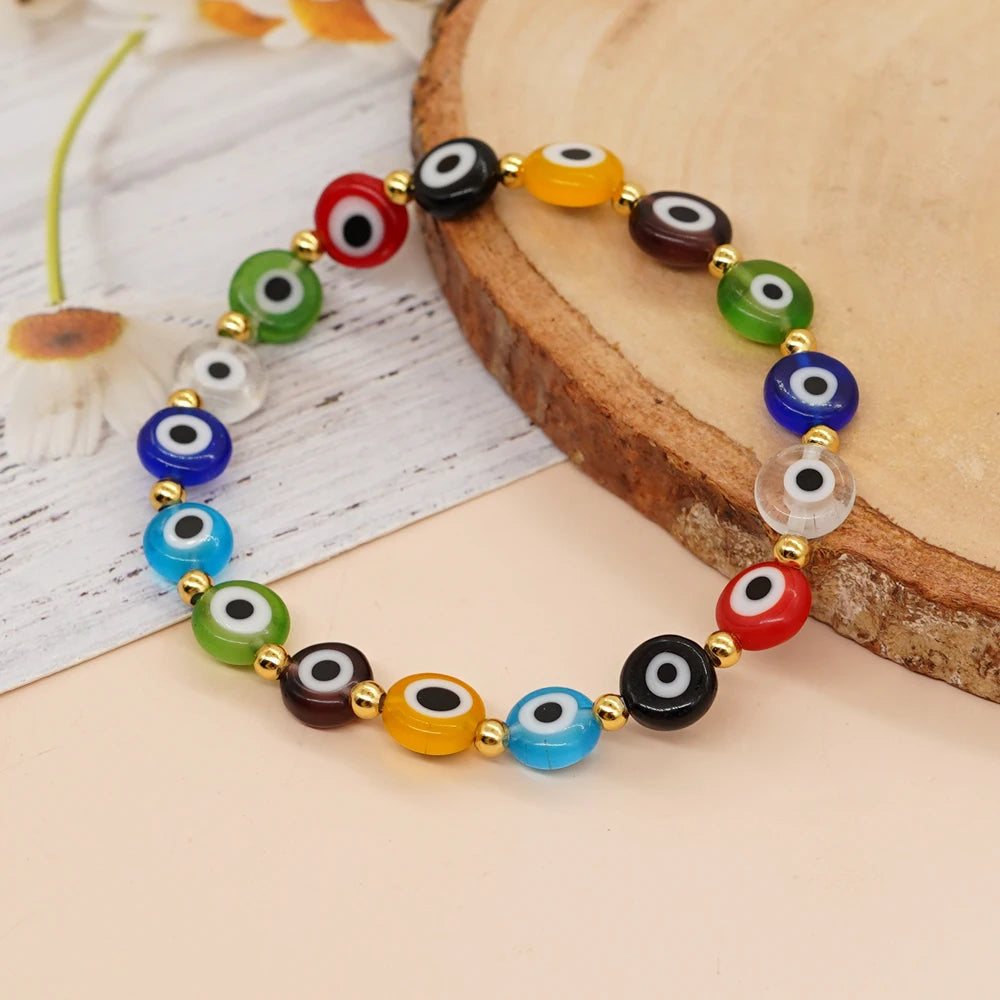GO2BOHO New Turkish Evil Eye Beads Bracelet Handmade Trendy Friendship Bracelets for Women
