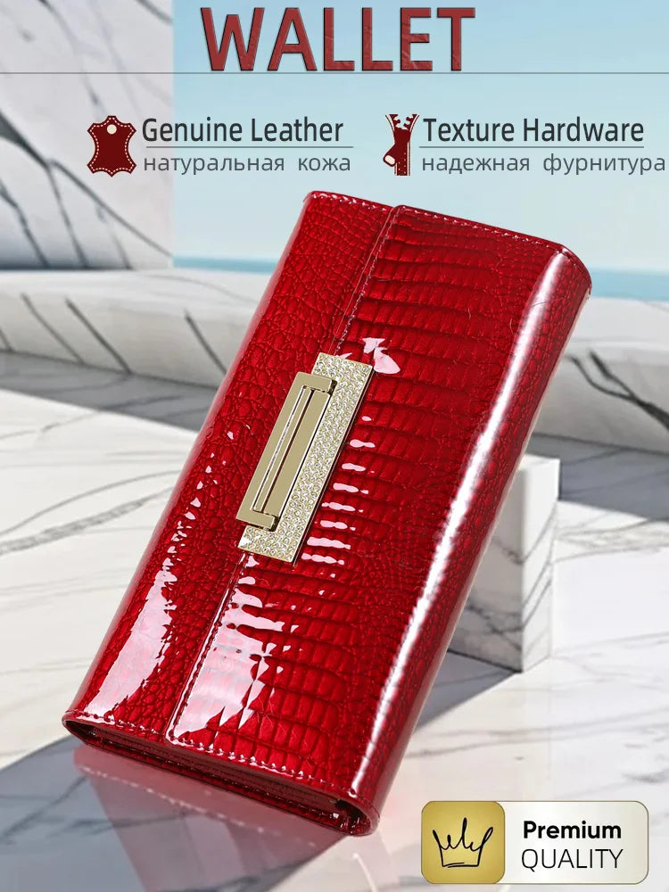 Tejesa  Women Wallet Leather Female Purse Fashion Diamonds Hasp Coin Pocket Long Design Clutch Ladies Money Bag