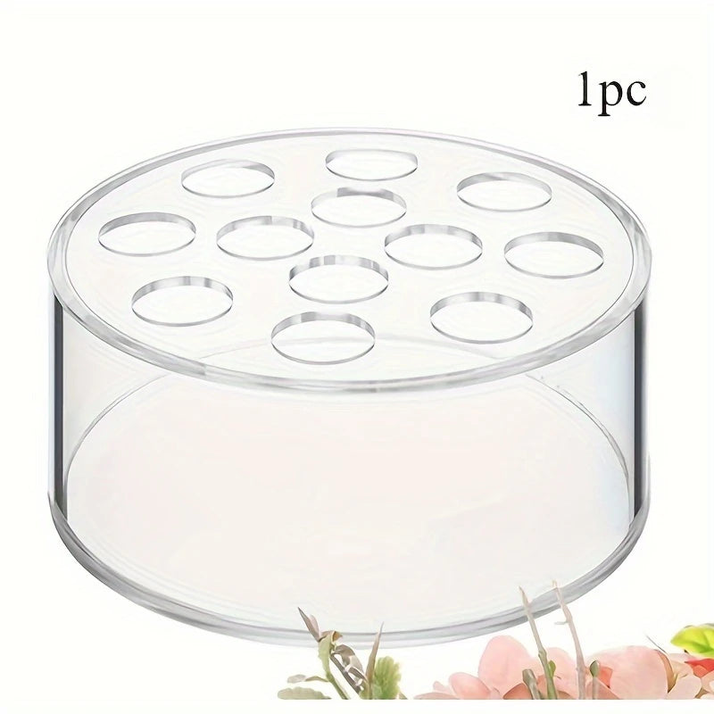 Tejesa Transparent Acrylic Vase Circular Living Room Creative Porous Flower Arrangement Container Decorative Vase 12 Holes