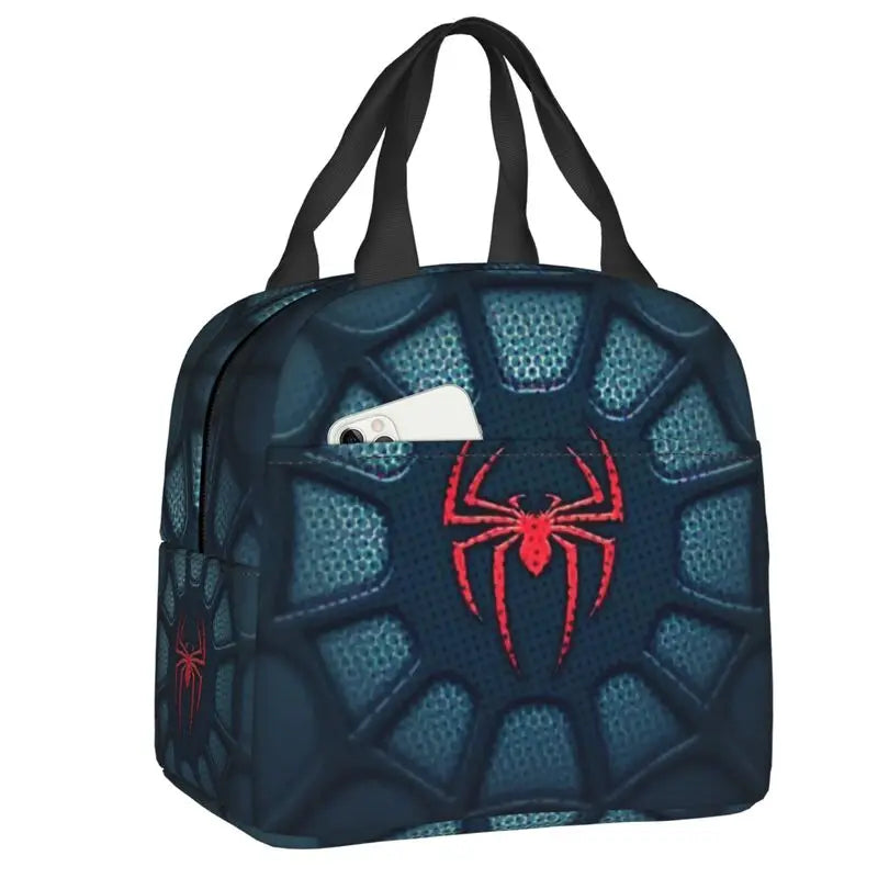 Custom Spider Man Lunch Bag Portable Cooler Thermal Insulated Lunch Box for Outdoor Camping Travel Multifunction Food Bento Box
