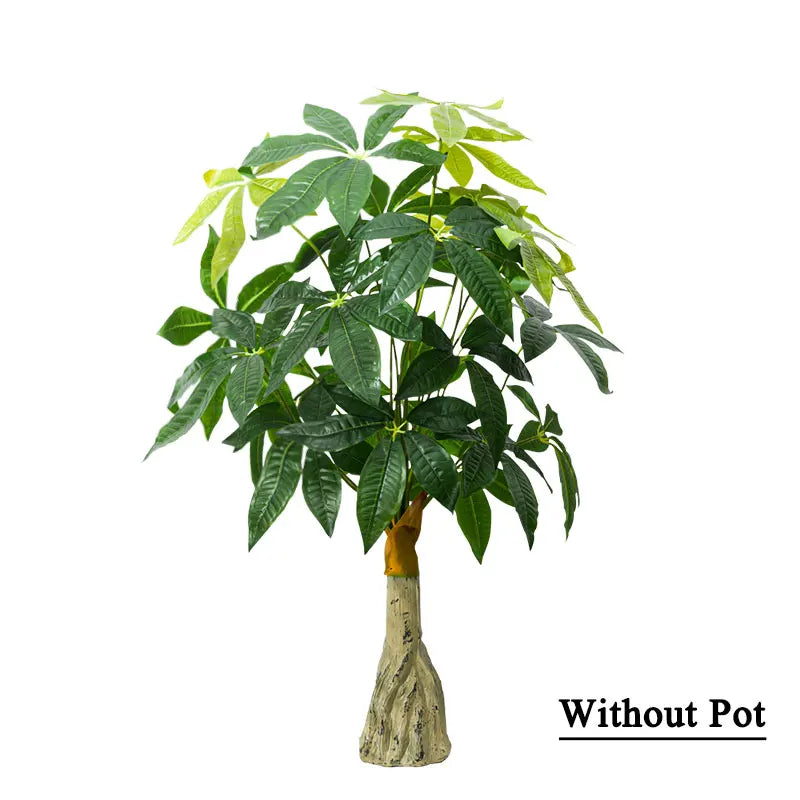 Tejesa 95cm Large Artificial Plants Fake Monstera Tree Plastic Palm Leaves Tropical Green Lucky Tree For Home Garden Outdoor DIY Decor
