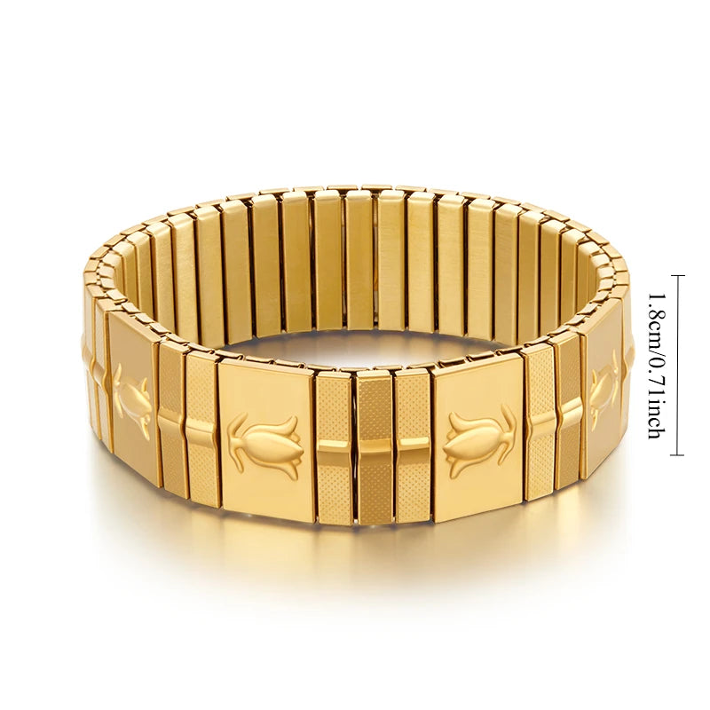 Tejesa  Stainless Steel Gold Plated  Pearl Elastic Bracelet Women /Girls