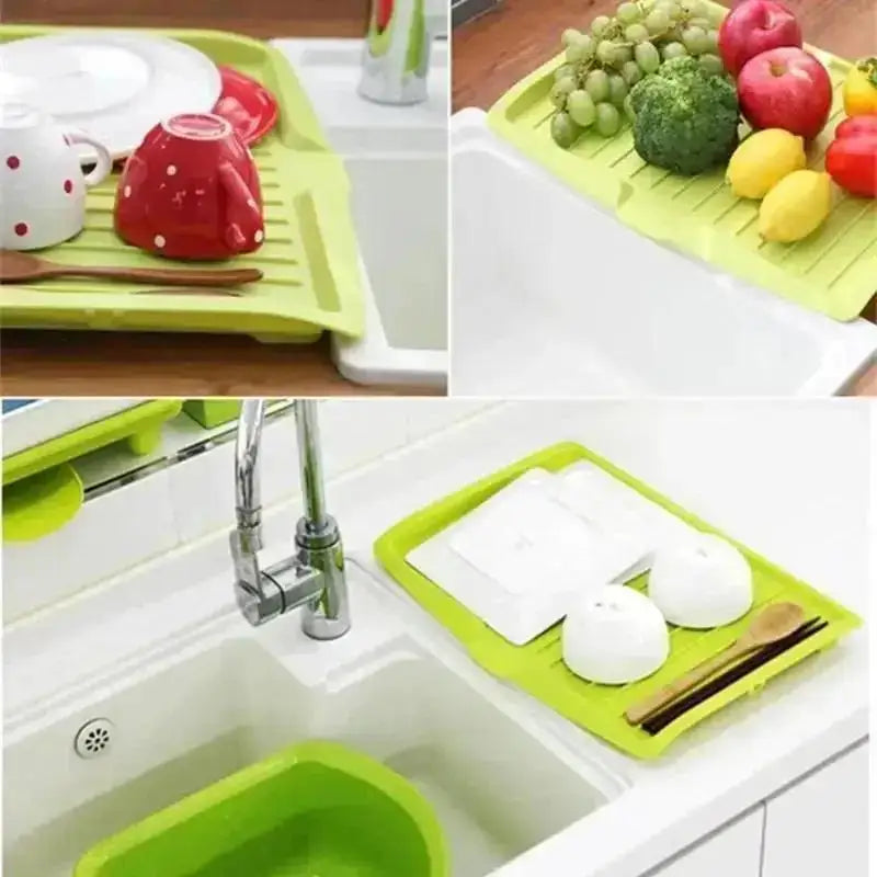 Tejesa Drainer Sink Drying Rack Washing Display Sorting Tray Multi-functional Kitchen Storage Tea Plate Home Plastic Fruit Organization