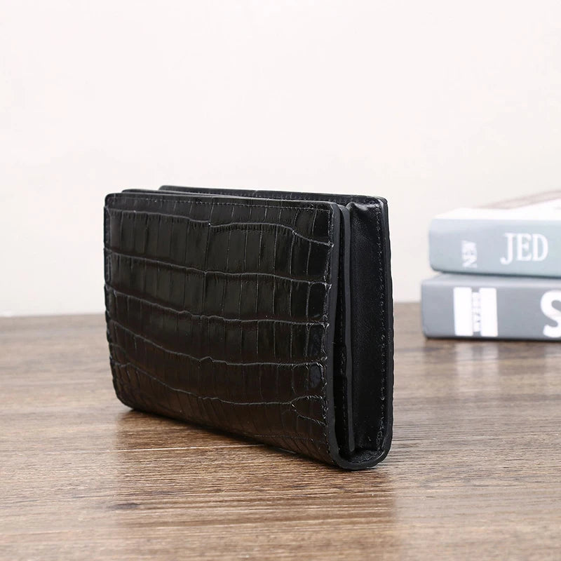 Hemasa Crocodile  Pattern men's leather wallet multifunctional and multi card slot men wallet men bag