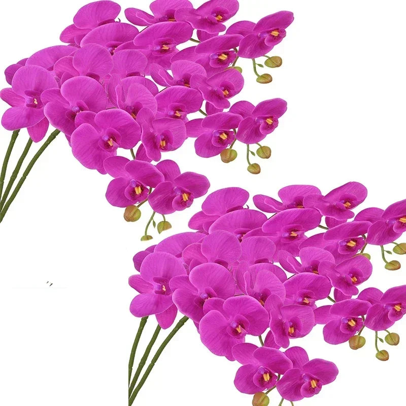 32" Artificial Butterfly Orchid Fake Phalaenopsis Flowers 6 Pcs Artificial Orchid Stem Plants for Wedding Home Decoration