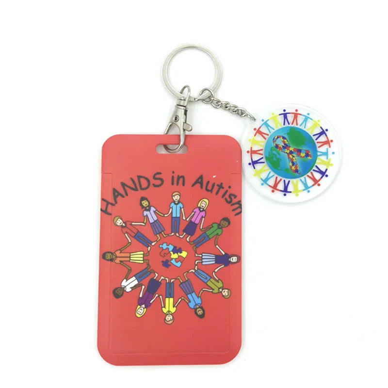 Autism Pattern Anime Lanyard Badge Holder ID Card Lanyards Mobile Phone Rope Key Lanyard Neck Straps Keychain Key Ring