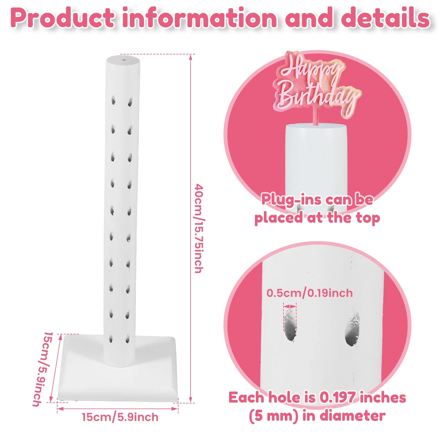 Cake Lollipop Holder Display Stand Clear Durable Candy Holder for Wedding Baptism Party Birthday Decorative Cake Dessert Stand