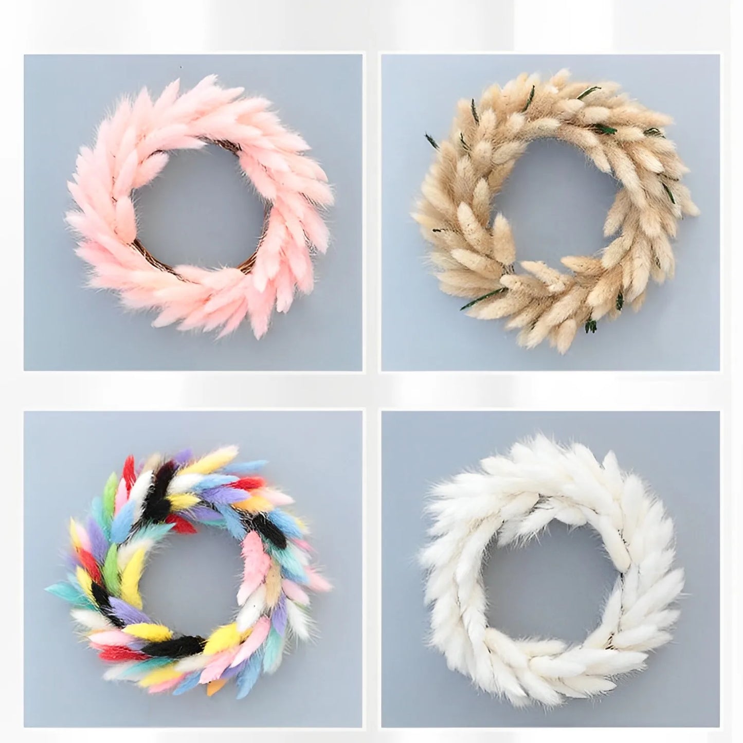 Aqumotic Dried Flower Wreath Foxtail Grass Wreaths for Front Door Clearance 1pc 20cm Dog Tail Grass Spring Wreaths
