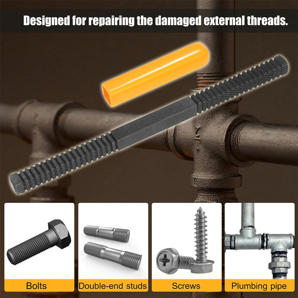 4/1pc Thread Repair File 0.75-3mm Metric Thread Restoration Repair File Mini Hardware Screws Repair Tool Cleans Damaged Thread