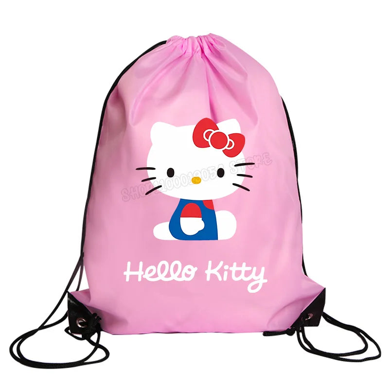 Hemasa Hello Kitty Drawstring Bag Sports Waterproof Backpack   Bags Birthday Cute Gift